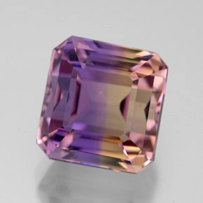 6,30 ctw natürlicher zweifarbiger Ametrin, Smaragdschliff, VVS