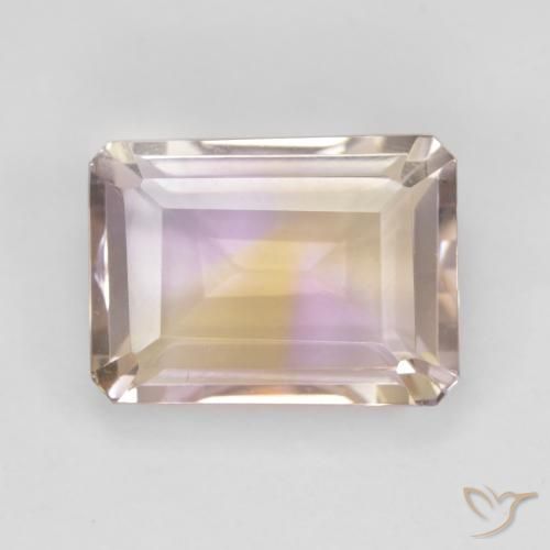 6.56ct Natürlicher Zweifarbig Ametrin, Smaragdschliff, VVS