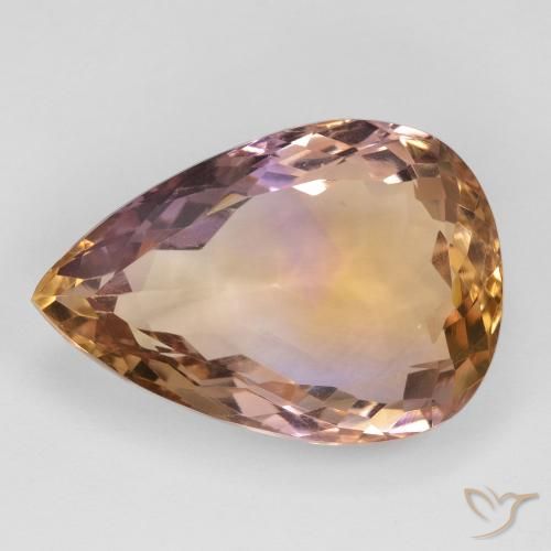18.63ct Natürlicher Zweifarbig Ametrin, Birnenform, VS