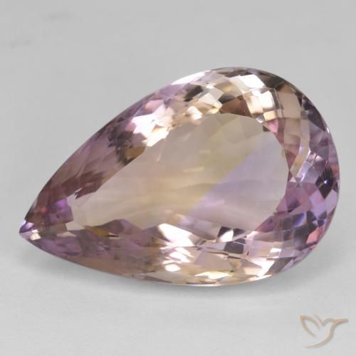 23.89ct Natürlicher Zweifarbig Ametrin, Birnenform, VS