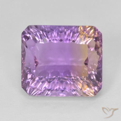 9.15ct Natürlicher Zweifarbig Ametrin, Smaragdschliff, VVS-VS