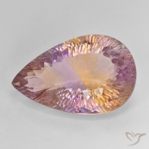 16.13ct Natürlicher Zweifarbig Ametrin, Birnenform, VVS