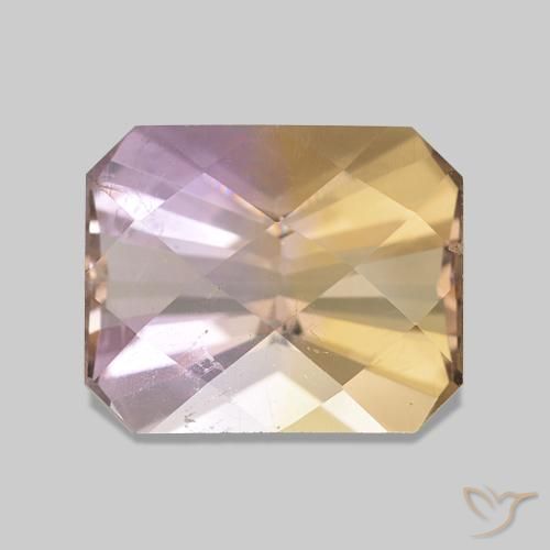 3.38ct Zweifarbig Ametrin Edelsteine, Smaragdschliff, VS