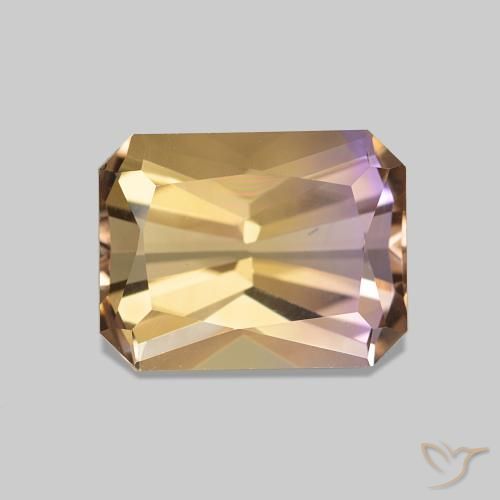 2.29ct Zweifarbig Ametrin, Smaragdschliff, VVS