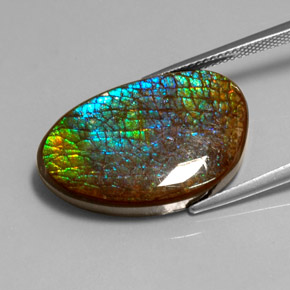 9,17 ctw natürlicher Mehrfarbig Ammolith, Ausgefallene Form, Lichtundurchlässig