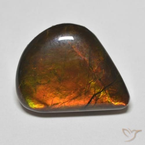 8.83ct Natürlicher Mehrfarbig Ammolith, Birnenform, Lichtundurchlässig