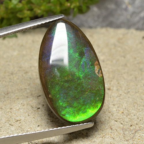 10.30ct Natürlicher Mehrfarbig Ammolith, Birnenform, Lichtundurchlässig