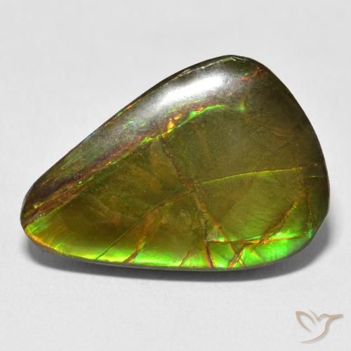 11.59ct Natürlicher Mehrfarbig Ammolith, Birnenform, Lichtundurchlässig