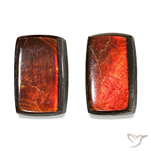 3,16 ct natürliche Mehrfarbig Ammolit-Edelsteine, Baguette, Lichtundurchlässig