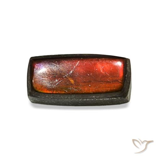 1.65ct Mehrfarbiger Ammolit, Baguette, Lichtundurchlässig