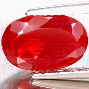 2,34 ctw natürlicher roter Andesin-Labradorit, Oval Schliff, VVS-VS