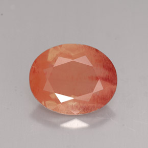 2,91 ctw natürlicher orangefarbener Andesin-Labradorit, Oval Schliff, VVS