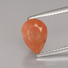 1,98 ctw natürlicher orangefarbener Andesin-Labradorit, Birnenform, VVS