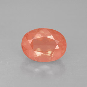 1,96 ctw natürlicher roter Andesin-Labradorit, Oval Schliff, VS