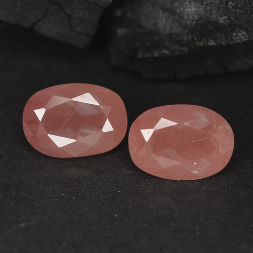 1.90 ct natürliche Blasses rötliches Orange Andesin-Labradorit-Edelsteine, Oval Schliff, VVS-VS