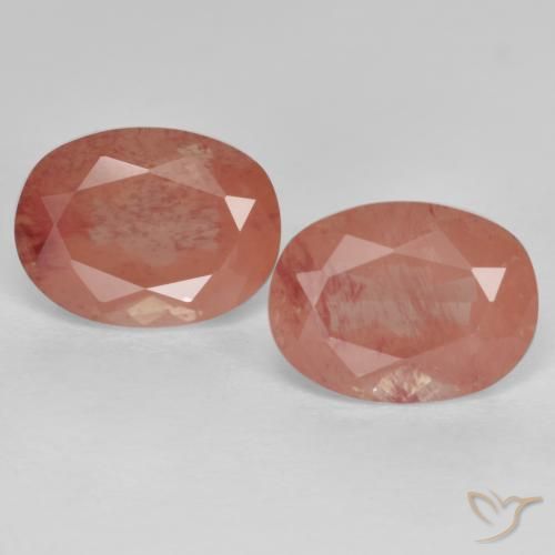 2.92ctw Natürlicher Blasses rötliches Orange Andesin-Labradorit, Oval, VS
