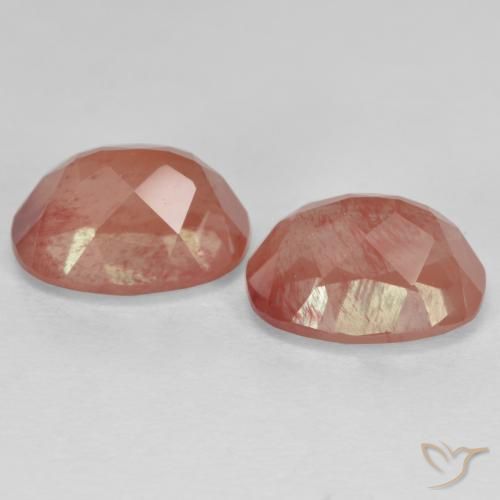 2.92 ct natürliche Blasses rötliches Orange Andesin-Labradorit-Edelsteine, Oval, VS