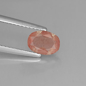 0,68 ctw natürlicher roter Andesin-Labradorit, Transparent, Transparent / Lichtdurchlässig
