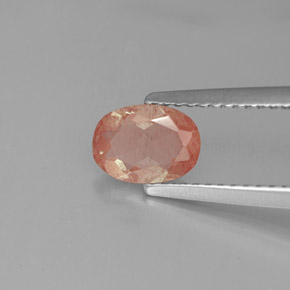 0,68 ctw natürlicher roter Andesin-Labradorit, Transparent, Transparent / Lichtdurchlässig