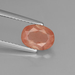 1,30 ctw natürlicher roter Andesin-Labradorit, Transparent, Transparent / Lichtdurchlässig