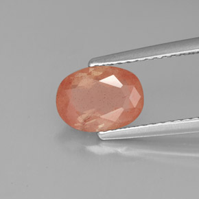 1,30 ctw natürlicher roter Andesin-Labradorit, Transparent, Transparent / Lichtdurchlässig