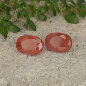 1.92 ct natürliche Honig-rot Andesin-Labradorit-Edelsteine, Oval Schliff, Lichtdurchlässig