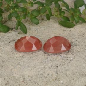 1.92 ct natürliche Honig-rot Andesin-Labradorit-Edelsteine, Oval Schliff, Lichtdurchlässig