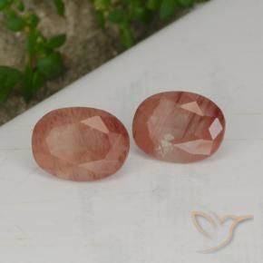2.70 ct natürliche Blasses rötliches Orange Andesin-Labradorit-Edelsteine, Oval, Lichtdurchlässig