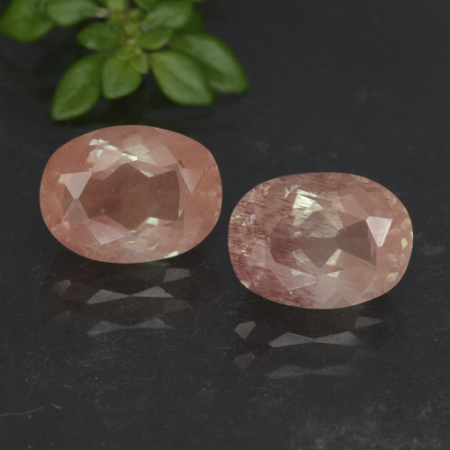 2.90 ct natürliche Grapefruit-Rosa Andesin-Labradorit-Edelsteine, Oval Schliff, Lichtdurchlässig