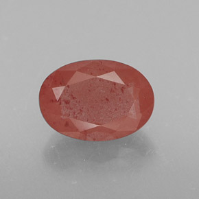 0,74 ctw natürlicher roter Andesin-Labradorit, Oval Schliff, Lichtdurchlässig