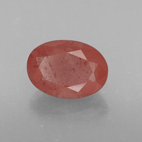 0,74 ctw natürlicher roter Andesin-Labradorit, Oval Schliff, Lichtdurchlässig