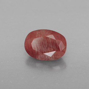 0,90 ctw natürlicher roter Andesin-Labradorit, Transparent, Transparent / Lichtdurchlässig