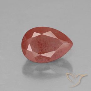 2.02ct Natürlicher Blutrot Andesin-Labradorit, Birnenform, Transparent / Lichtdurchlässig