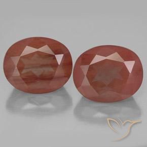 8.14ctw Natürlicher Mittelrot Andesin-Labradorit, Oval, Transparent / Lichtdurchlässig