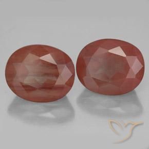 8.14 ct natürliche Mittelrot Andesin-Labradorit-Edelsteine, Oval, Transparent / Lichtdurchlässig