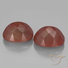 8.14 ct natürliche Mittelrot Andesin-Labradorit-Edelsteine, Oval, Transparent / Lichtdurchlässig