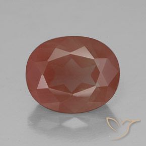 3.57ct Natürlicher orange-rot Andesin-Labradorit, Oval, Transparent / Lichtdurchlässig