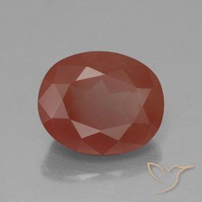 9,17 ctw natürlicher orange-rot Andesin-Labradorit, Oval, Transparent / Lichtdurchlässig