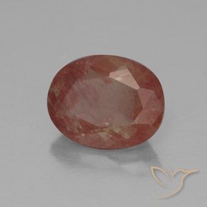 9,17 ctw natürlicher orange-rot Andesin-Labradorit, Oval, Transparent