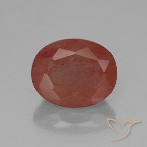 2.92ct Natürlicher orange-rot Andesin-Labradorit, Oval, Transparent / Lichtdurchlässig