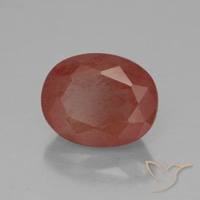 9,17 ctw natürlicher orange-rot Andesin-Labradorit, Oval, Transparent / Lichtdurchlässig