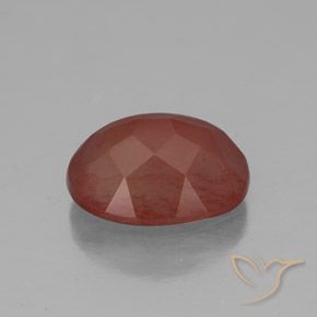 9,17 ctw natürlicher orange-rot Andesin-Labradorit, Oval, Transparent / Lichtdurchlässig
