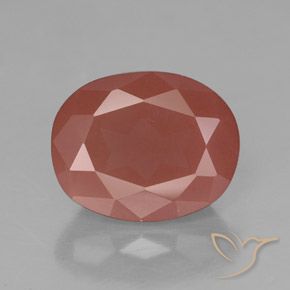 2.59ct Natürlicher Blasses rötliches Orange Andesin-Labradorit, Oval, Transparent / Lichtdurchlässig
