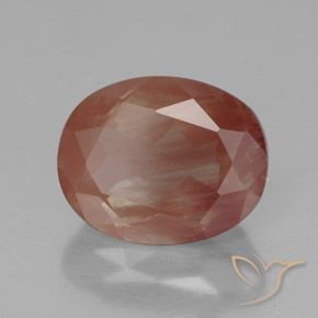9,17 ctw natürlicher Blasses rötliches Orange Andesin-Labradorit, Oval, Transparent