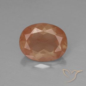 2.59ct Natürlicher Grapefruit-Orange Andesin-Labradorit, Oval, Transparent / Lichtdurchlässig
