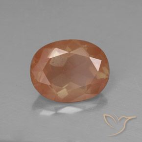 9,17 ctw natürlicher Grapefruit-Orange Andesin-Labradorit, Oval, Transparent / Lichtdurchlässig