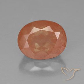 3.08ct Natürlicher Mittelorange Andesin-Labradorit, Oval, Transparent / Lichtdurchlässig