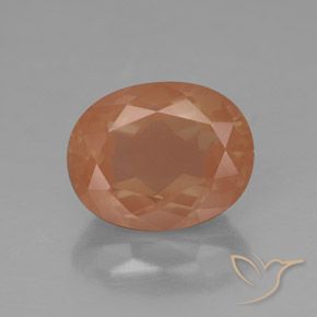 2.99ct Natürlicher Helles rötliches Orange Andesin-Labradorit, Oval, Transparent