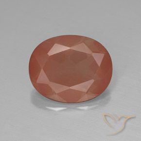 3.10ct Natürlicher Blasses rötliches Orange Andesin-Labradorit, Oval, Lichtdurchlässig