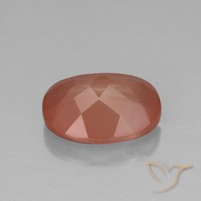 9,17 ctw natürlicher Blasses rötliches Orange Andesin-Labradorit, Oval, Lichtdurchlässig